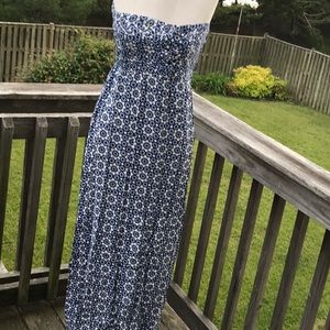 Rayon blue and white dress by Pineapple size small